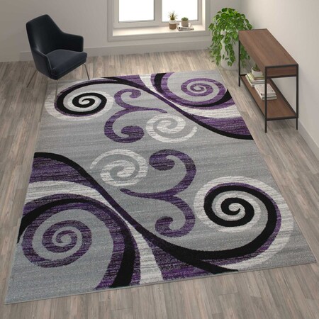 Flash Furniture Purple 8' x 10' Distressed Abstract Area Rug OKR-RG1100-810-PU-GG